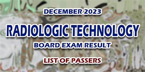 radiologic technology board exam 2023|LIST OF PASSERS: A.